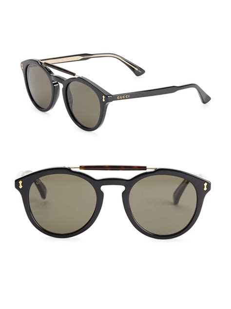 gucci round mirrored sunglasses black|gucci round sunglasses for men.